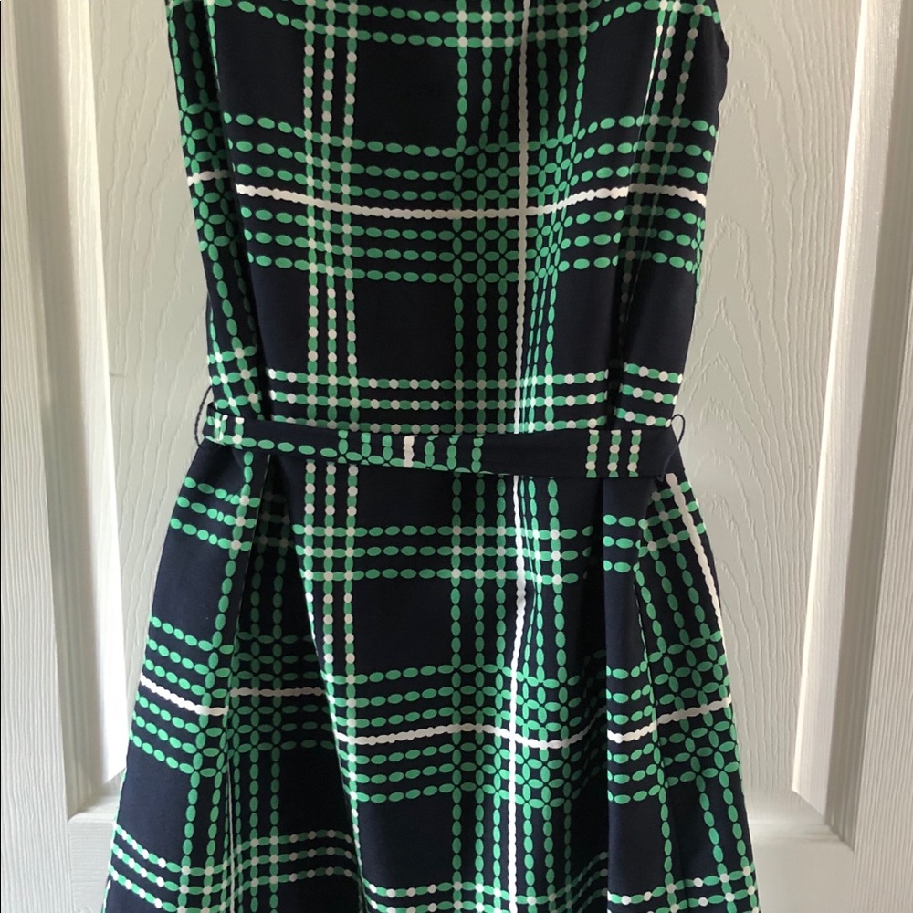 Adorable Navy Blue, Green, and White Dress